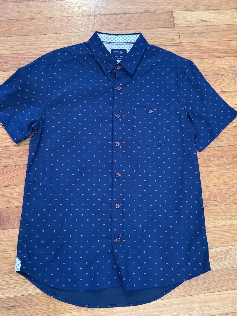 Level Ten Navy Button Down Shirt | Quiet Luxury Coastal Preppy Office Chic Men M